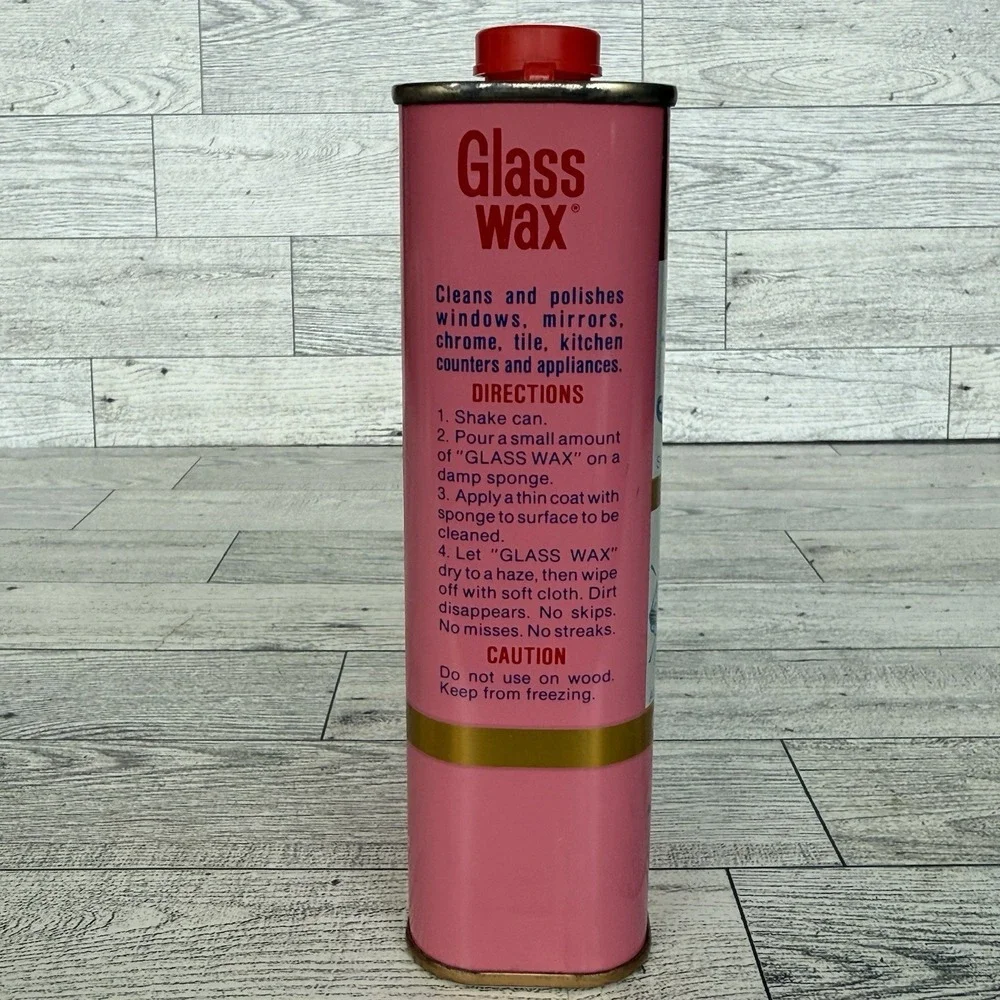 Vintage Gold Seal Glass Wax Metal Chrome Cleaner Polisher 16 oz Can Tin 80% Full